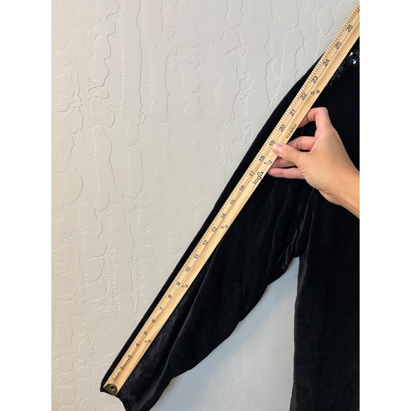 CP Shades Velvet Button Down Top Sequin Butterfly‎ Embellished Long Sleeve S - Picture 5 of 9